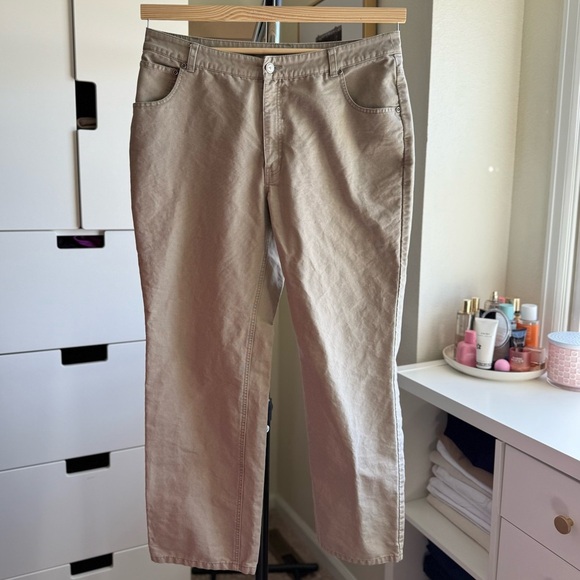 Vintage Eastern Mountain Sports Women’s Stylish Khaki Tan Pants Size 14 - Picture 1 of 5